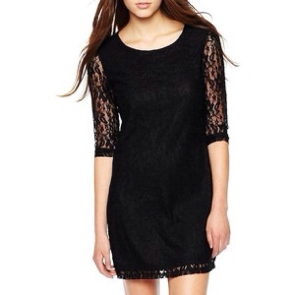 Mac & Jac Black Lace Bodycon Dress LG